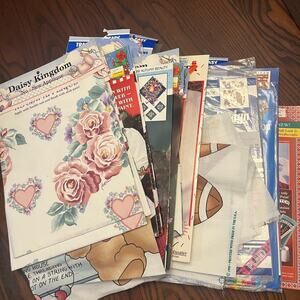 Lot of Vintage Appliqués and Cross-stitch Books